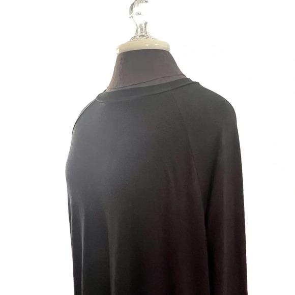 Eileen Fisher Black Long Sleeve Jersey Knit Sheath Dress Size Medium - Picture 3 of 9